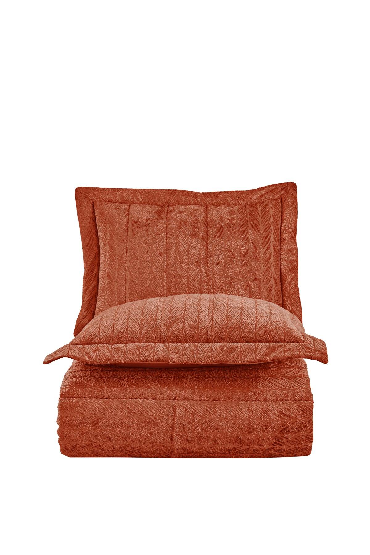 Comfort yeni nesil uykuseti - 3 parça Velvet Tarçın (230x220cm) - Elart Home