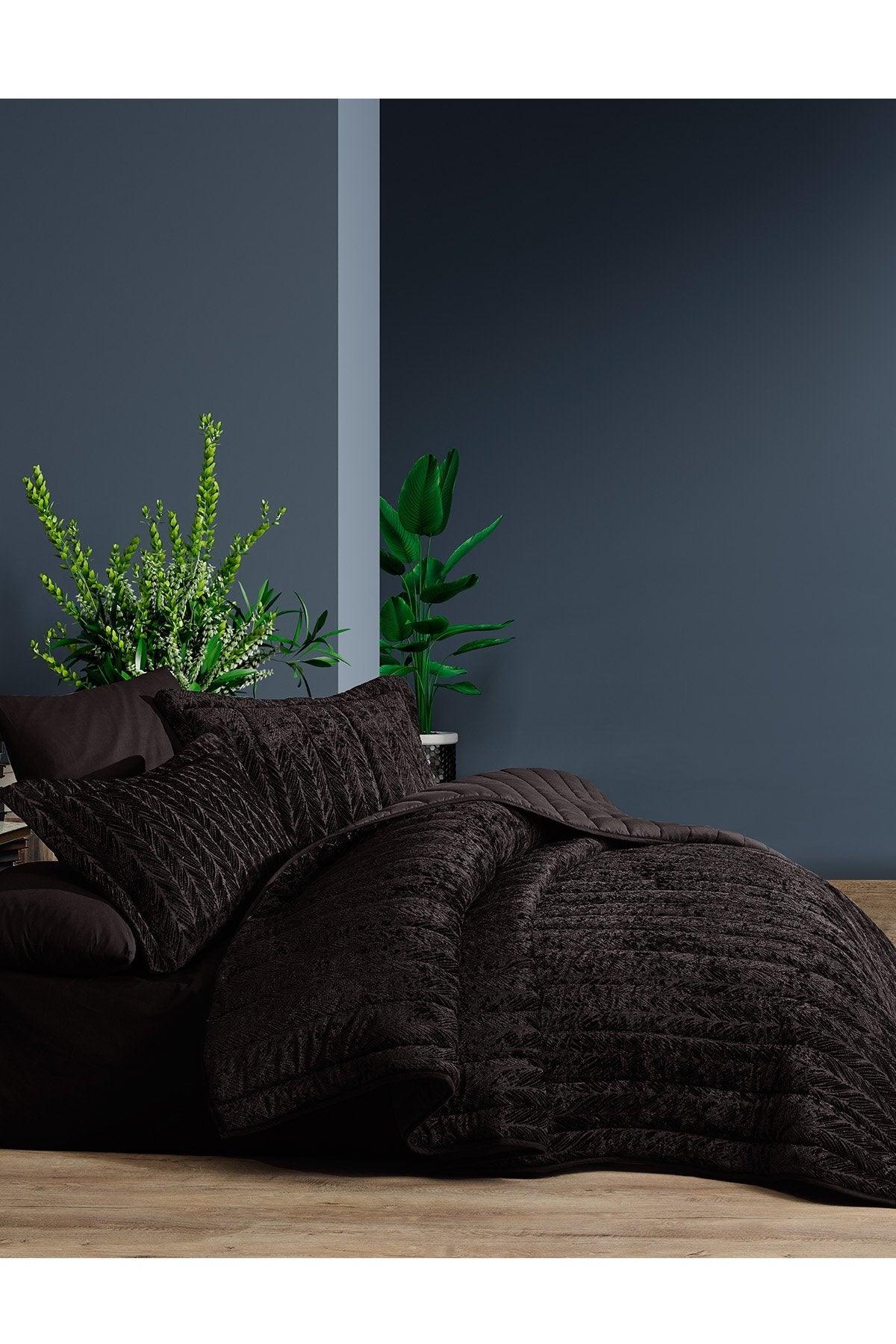 Comfort yeni nesil uykuseti - 6 parça Velvet Antrasit (230x220cm) - Elart Home