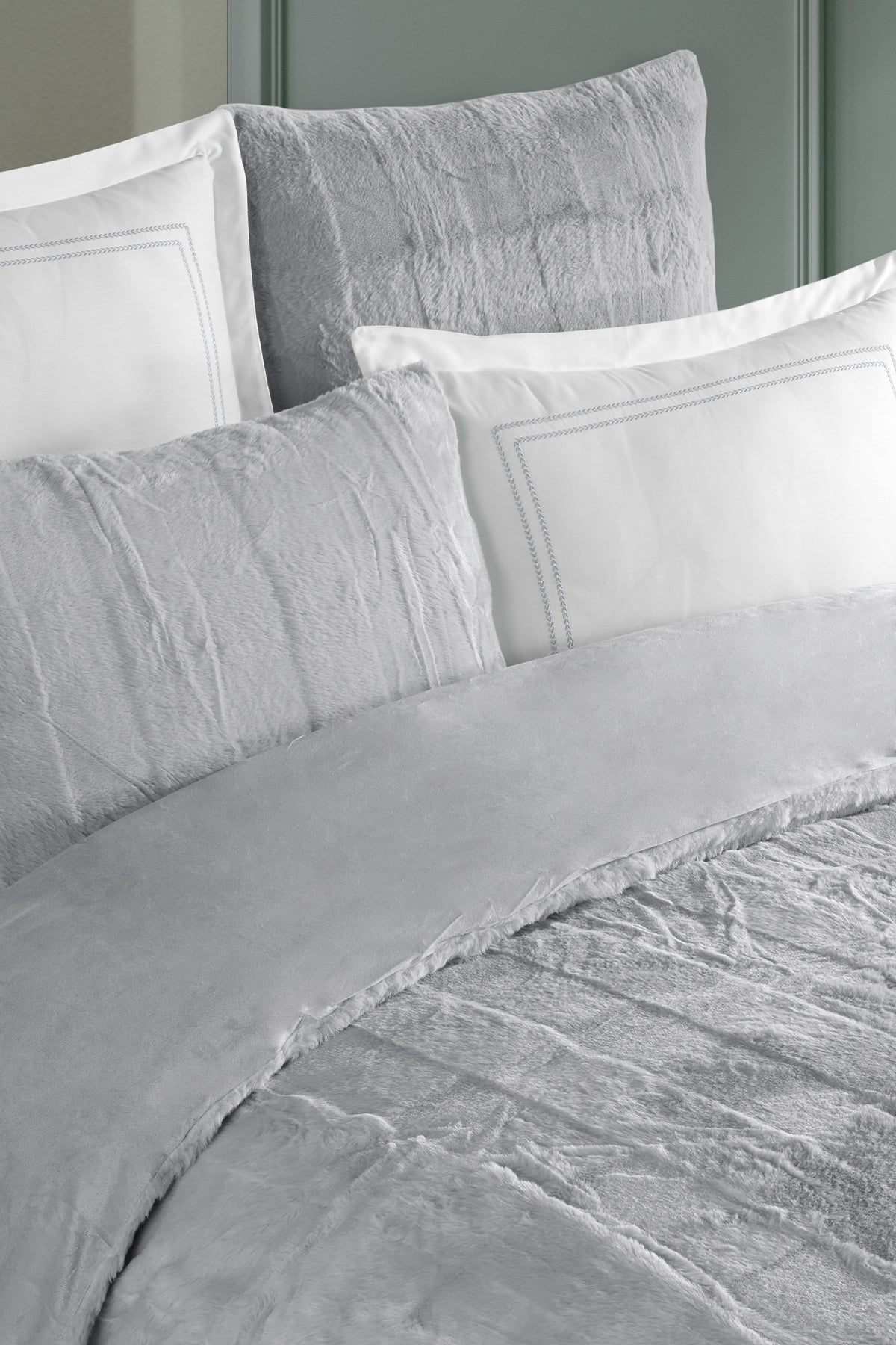 ELART Lena Comfort Set Uyku Seti Çift Kişilik 3 Parça (230x240 cm) Gri