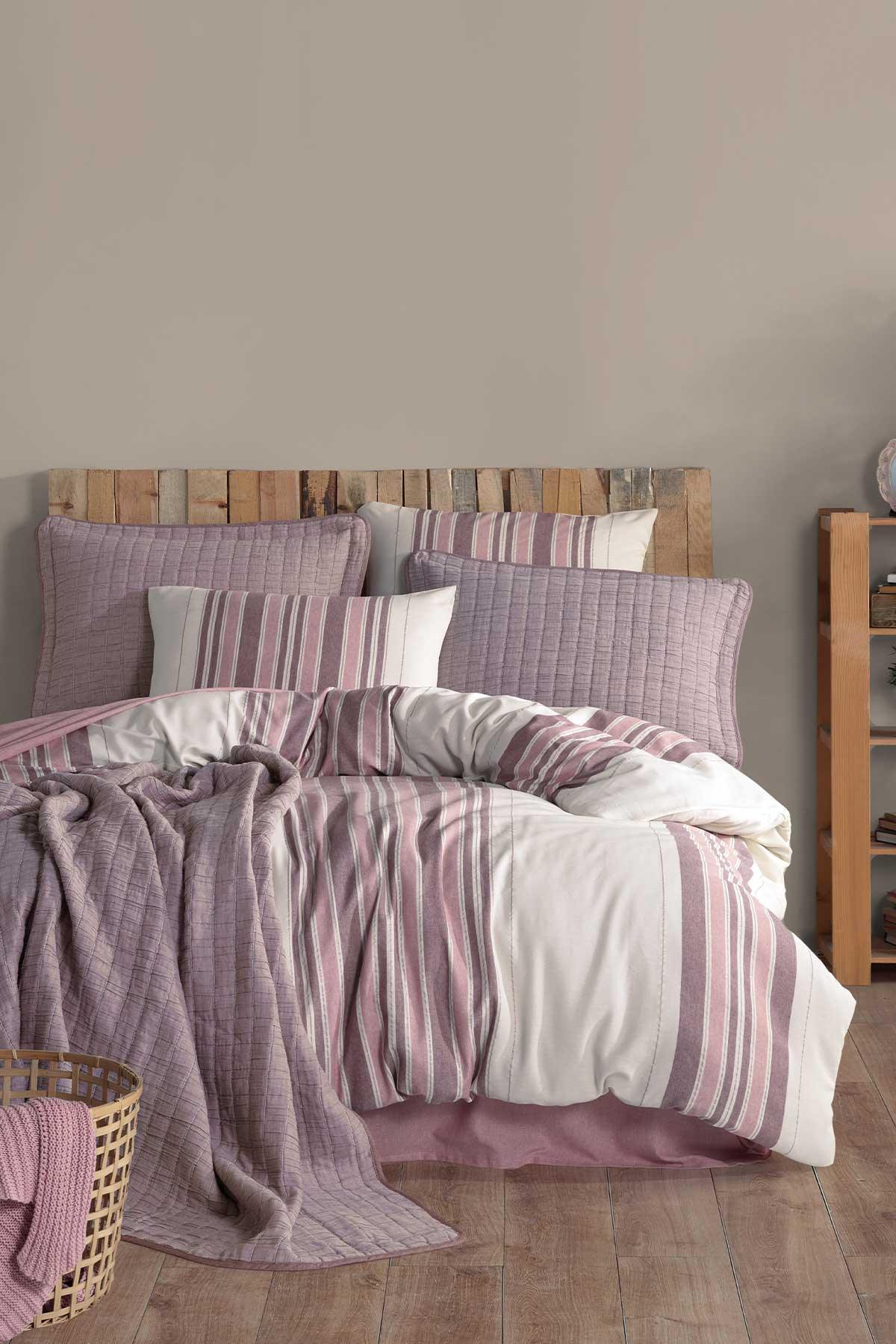 Marilla Nevresimli Set Tek Kişilik %100 Pamuk 5 Parça Gül K. - Elart Home