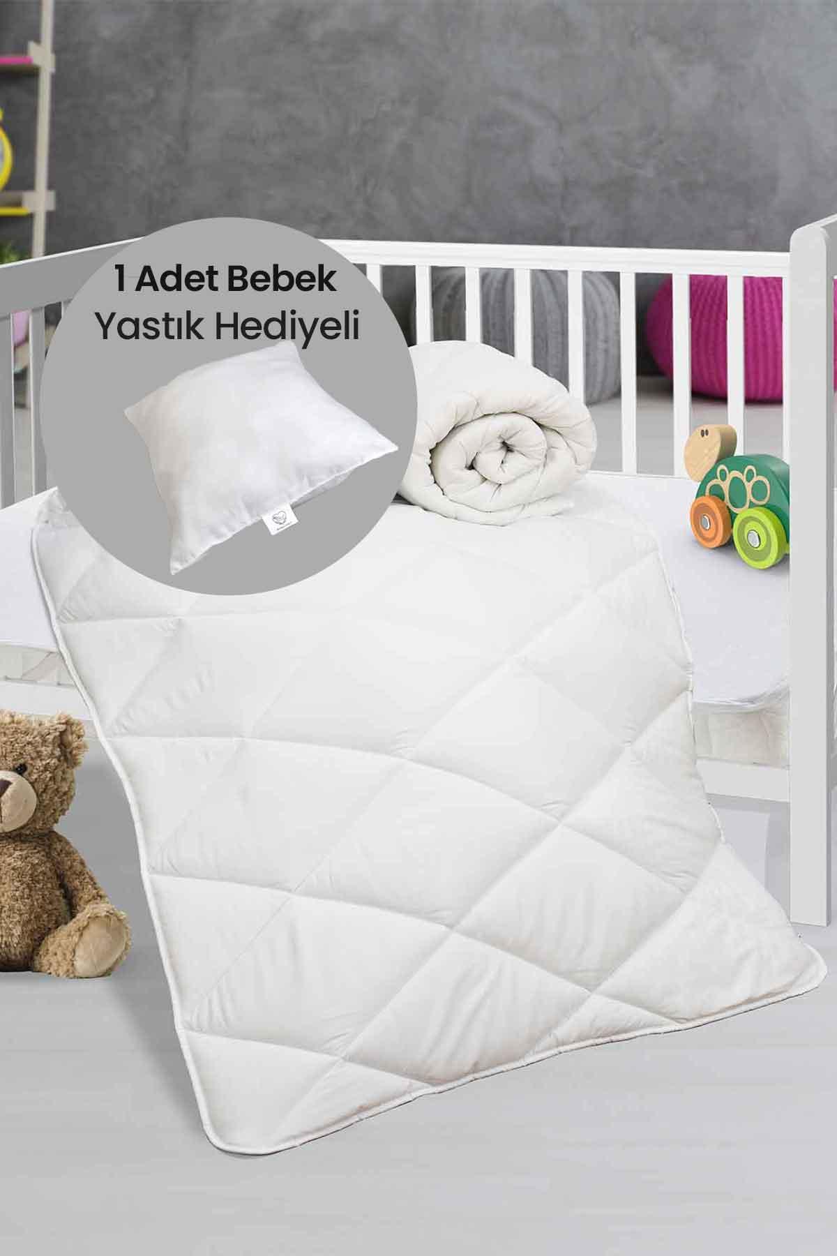Mikrofiber Silikon Dolgulu Bebek Yorganı - Bebek Yastık Hediyeli - Elart Home