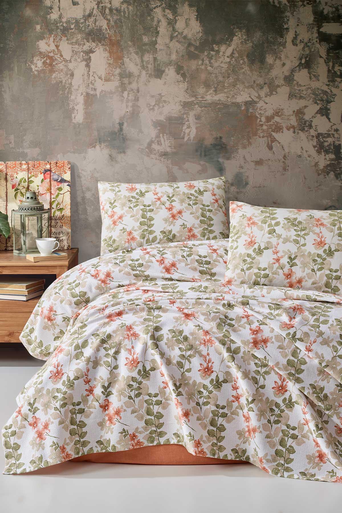 Pamuk Pike Tek Kişilik Flores Pudra - Elart Home