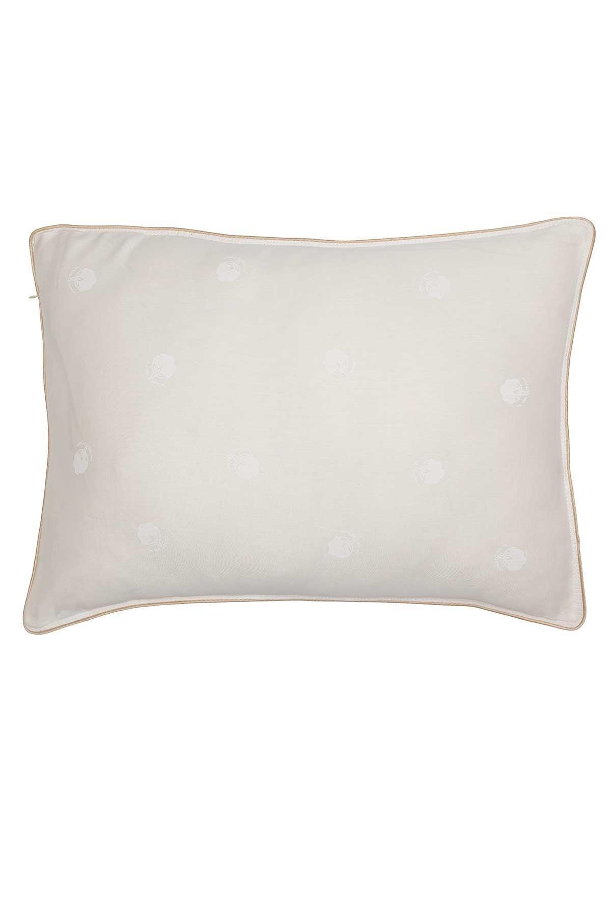 %100 Pamuk Dolgulu 72 Tel Saten Biyeli Yastık 50x70cm - Elart Home