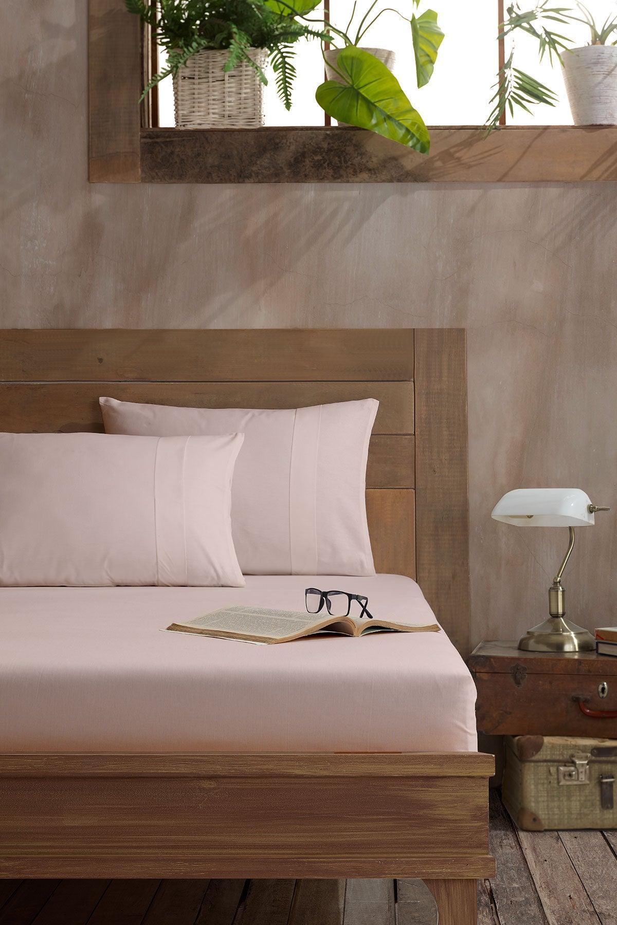 Ranforce Pamuk Fitted Tek Kişilik Çarşaf 100x200cm Cappuccino - Elart Home