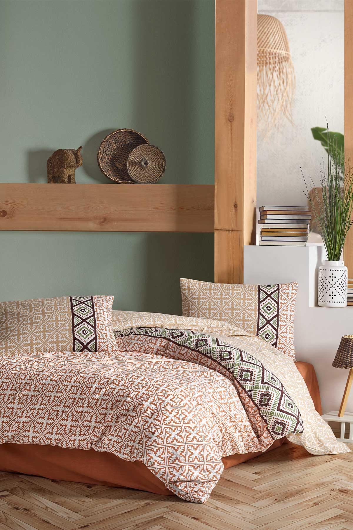 Serenat Fitted Nevresim Takımı Çift Kişilik %100 Doğal Pamuk Ranforce 4 Parça - Elart Home