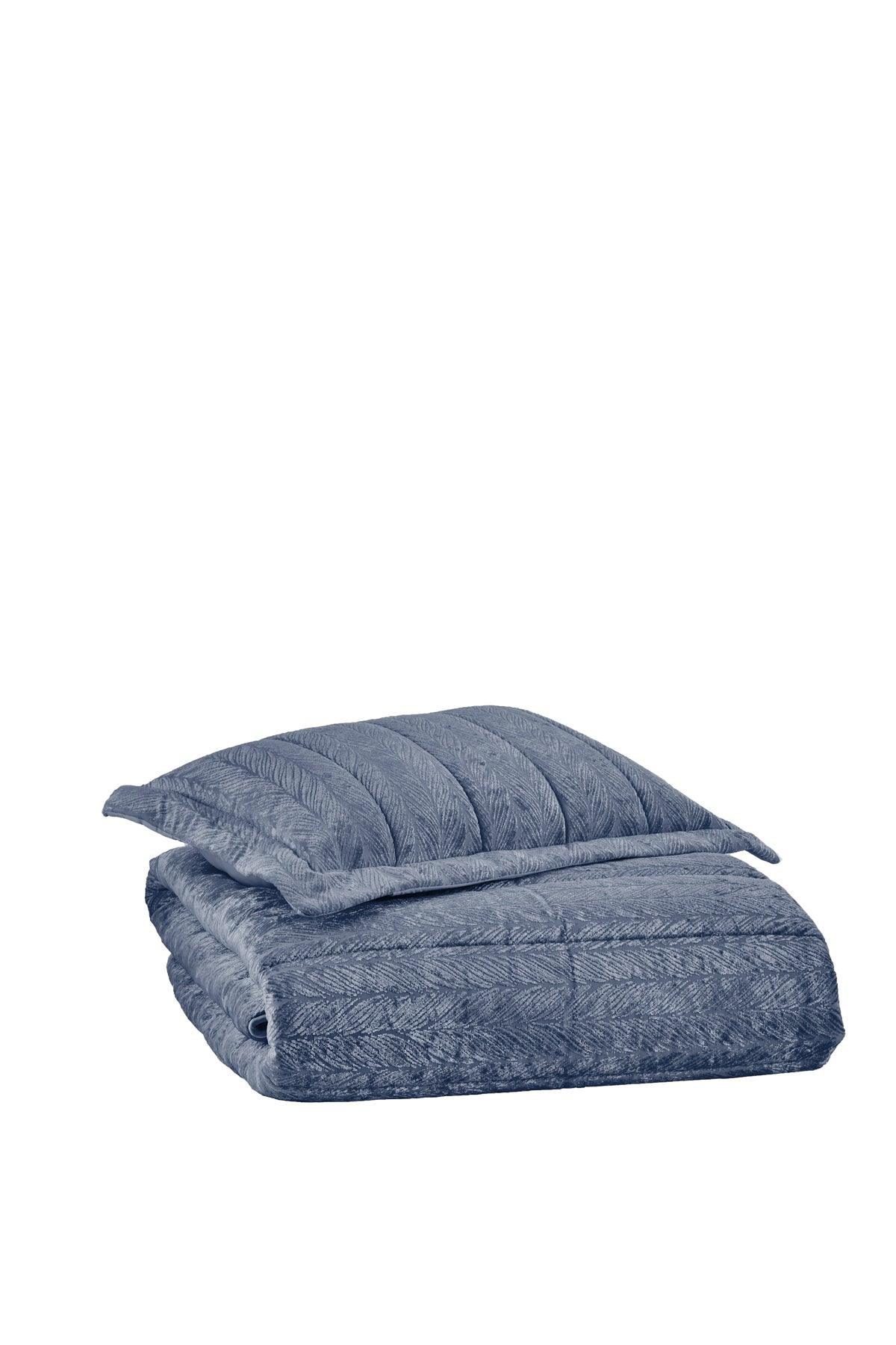 Velvet Kadife Comfort Set Modern Uyku Seti Tek Kişilik Mavi 2 Parça - Elart Home