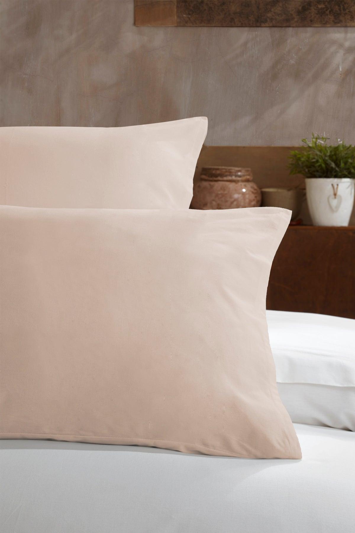 Ranforce Pamuk Yastık Kılıfı %100 Doğal Pamuk 2 Parça Cappuccino - Elart Home