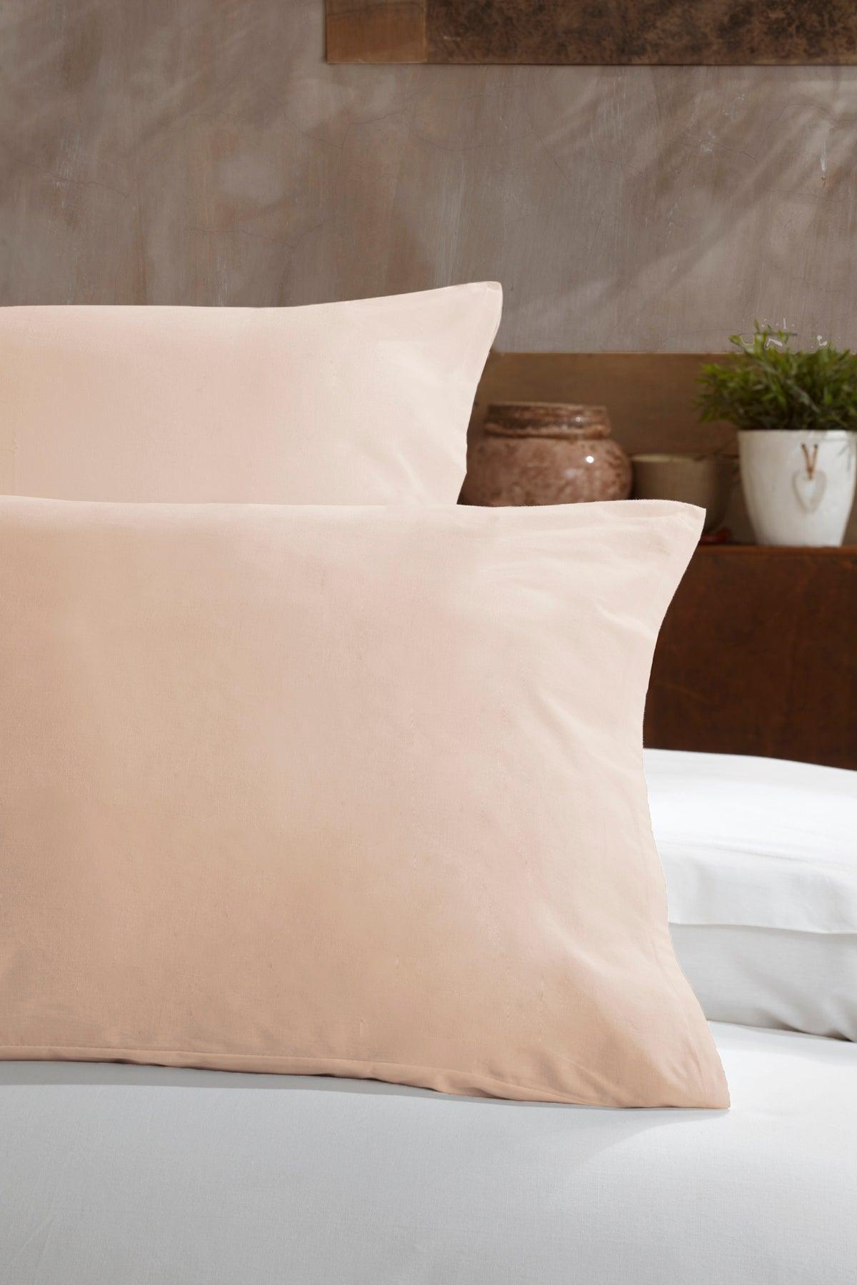 Ranforce Pamuk Yastık Kılıfı %100 Doğal Pamuk 2 Parça Ekru - Elart Home