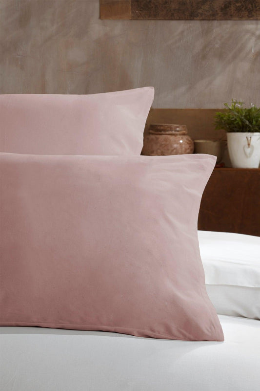 Ranforce Pamuk Yastık Kılıfı %100 Doğal Pamuk 2 Parça Gülkurusu - Elart Home