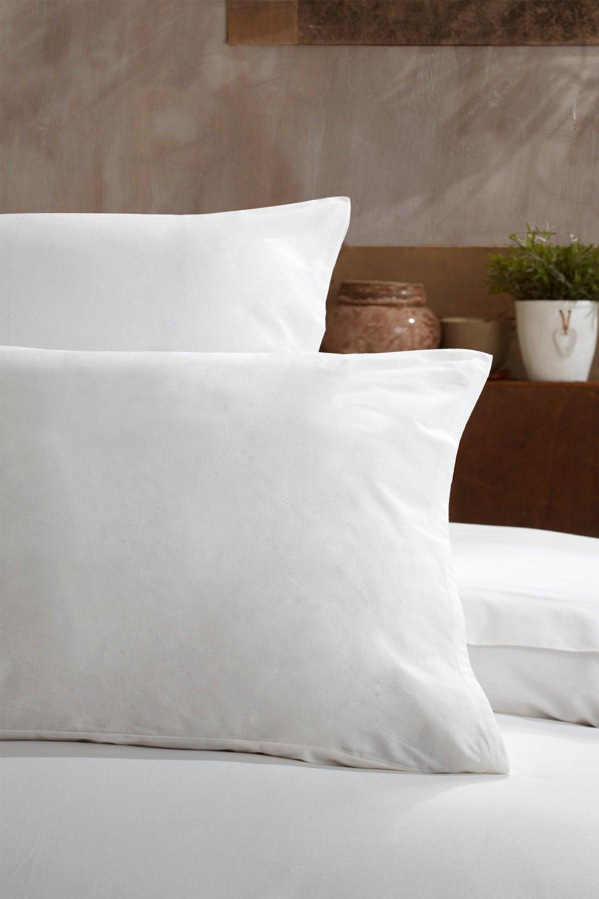 Ranforce Pamuk Yastık Kılıfı %100 Doğal Pamuk 2 Parça Krem - Elart Home