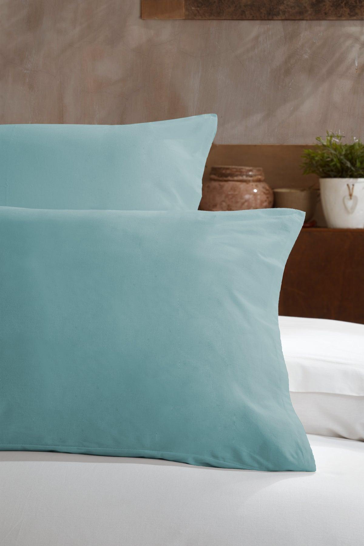 Ranforce Pamuk Yastık Kılıfı %100 Doğal Pamuk 2 Parça Yeşil - Elart Home