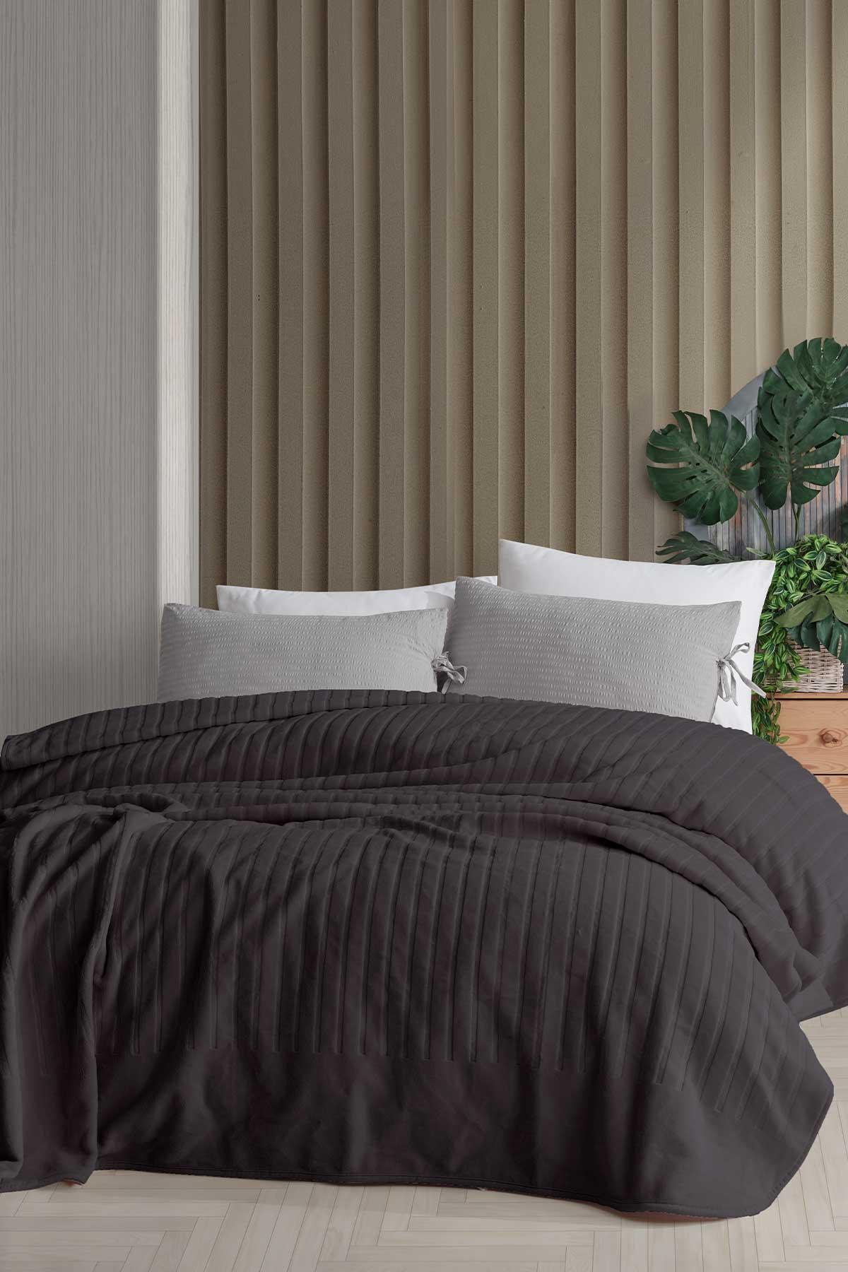 Embos Battaniye Luna Antrasit Çift Kişilik - Elart Home