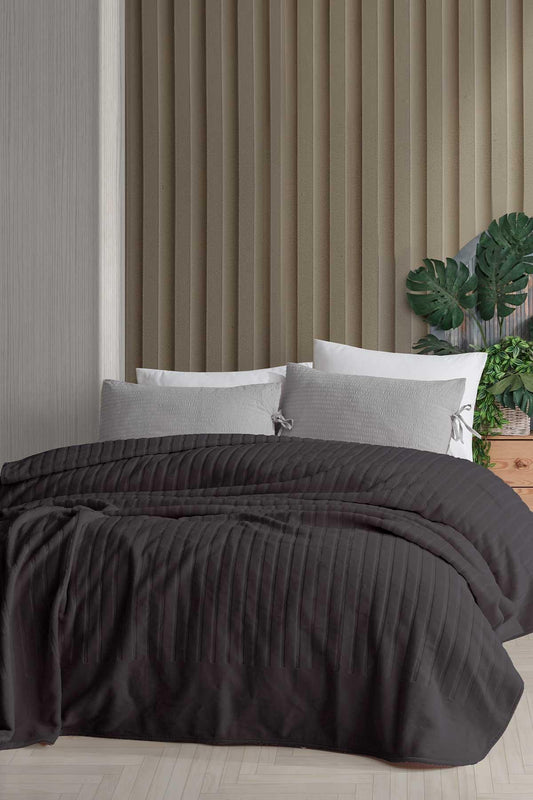 Embos Battaniye Luna Antrasit Çift Kişilik - Elart Home