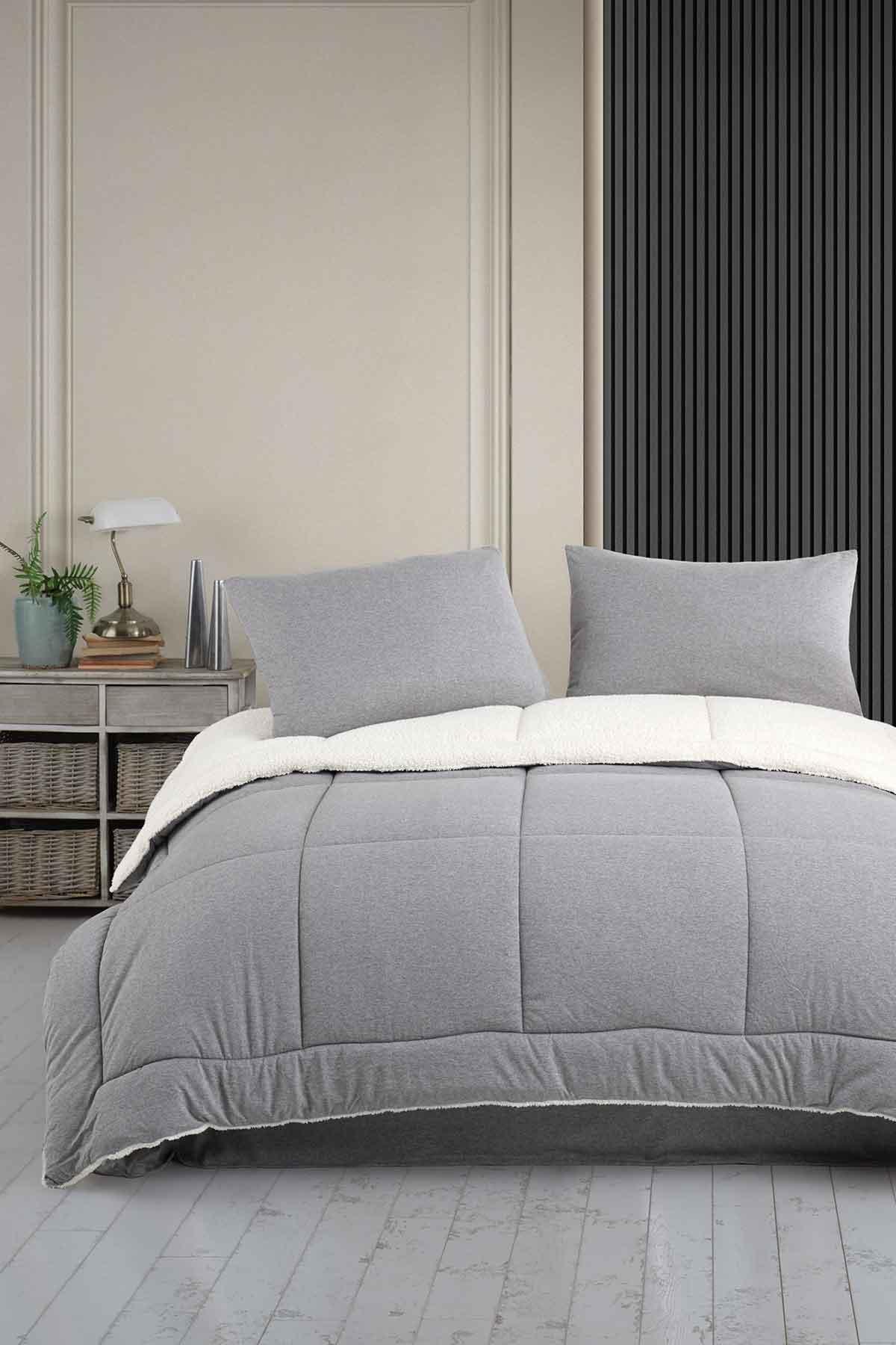Gray Comfort Set Modern Uyku Seti Çift Kişilik - Elart Home