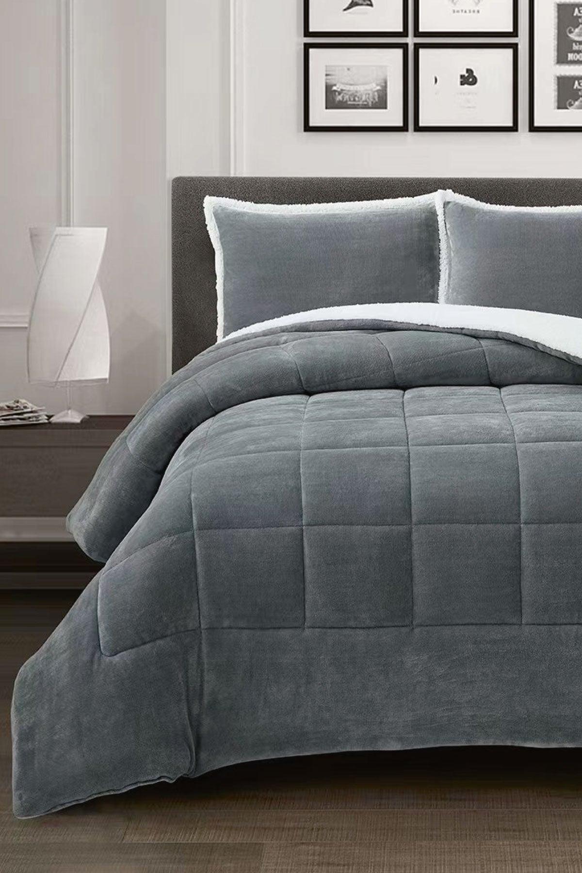 Harper Comfort Set Modern Uyku Seti Çift Kişilik Antrasit - Elart Home
