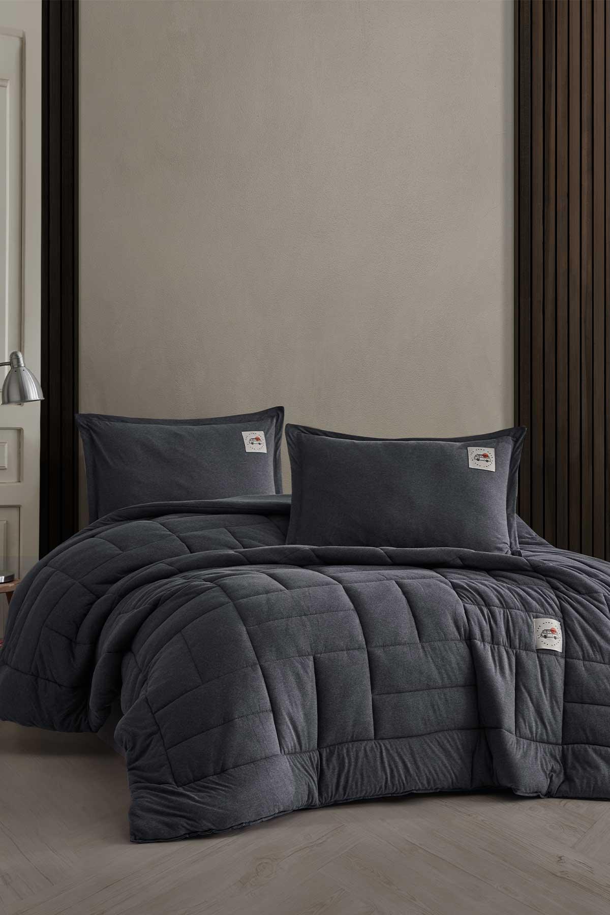 Joyful Comfort Set Modern Uyku Seti Çift Kişilik Antrasit - Elart Home