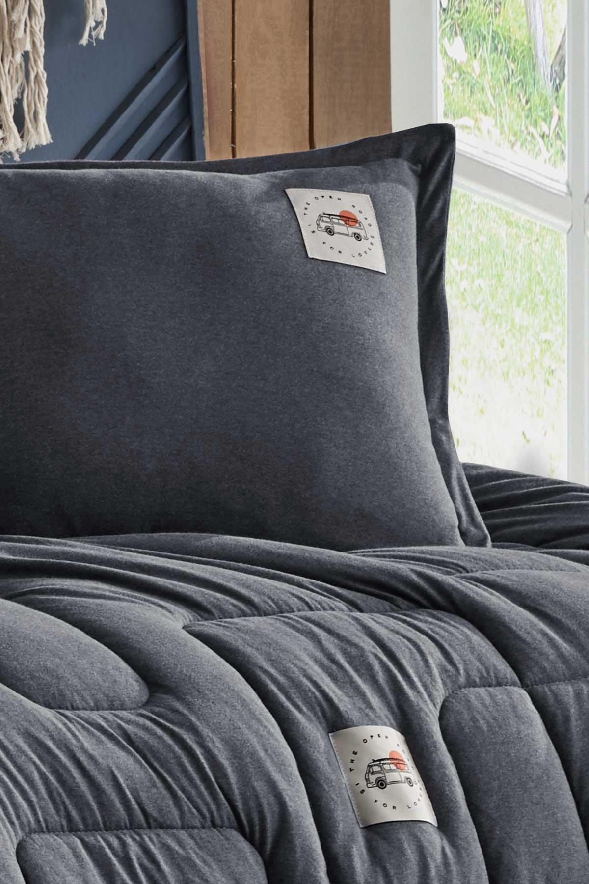 Kapsül Comfort Set Modern Uyku Seti Çift Kişilik Antrasit - Elart Home