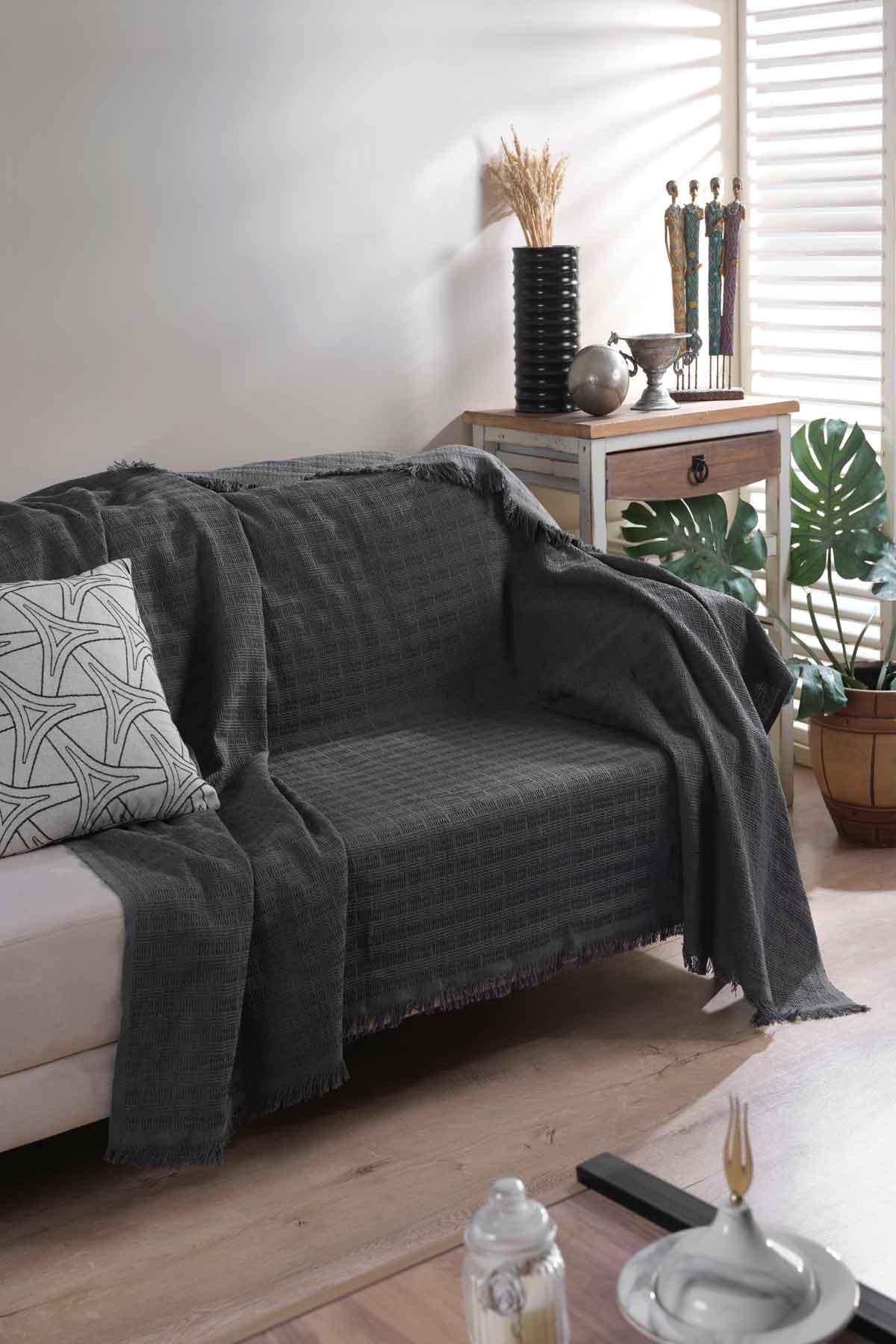 Koltuk Örtüsü Carlo Füme 170x200cm - Elart Home