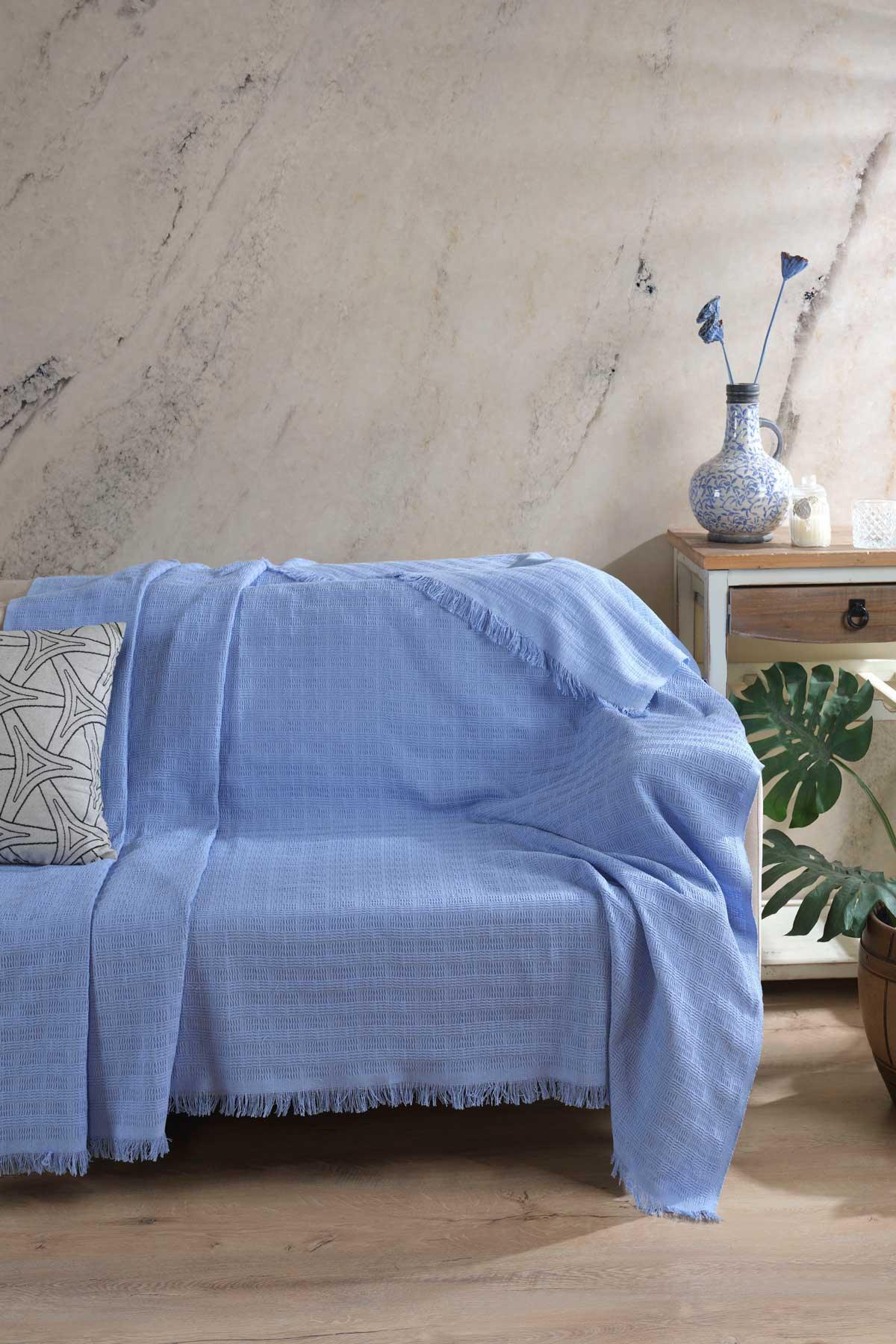 Koltuk Örtüsü Carlo Mavi 170x200cm - Elart Home