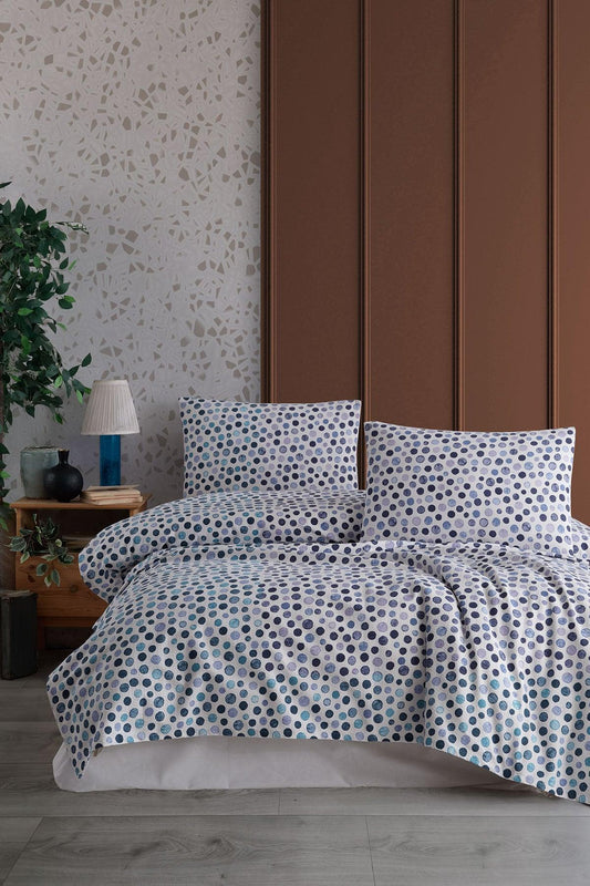 Pamuk Pike Takımı Point Mavi Tek Kişilik 2 Parça - Elart Home