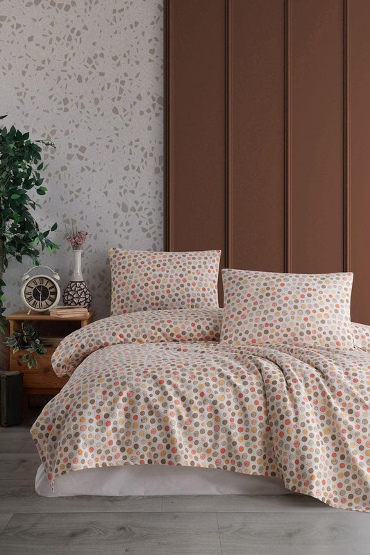 Pamuk Pike Takımı Point Pudra Tek Kişilik 2 Parça - Elart Home